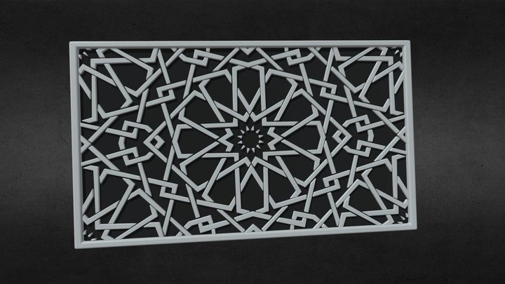 islamic star pattern 12 star shape 3D Model