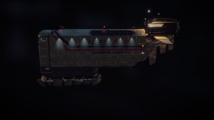 S.Stalenhag Environment Project: Magnetrine Ship 3D Model