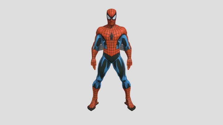 Superhero in spider-themed costume 3D Model