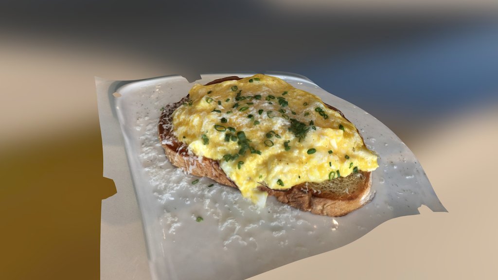 Eggs, chives and parmesan toast