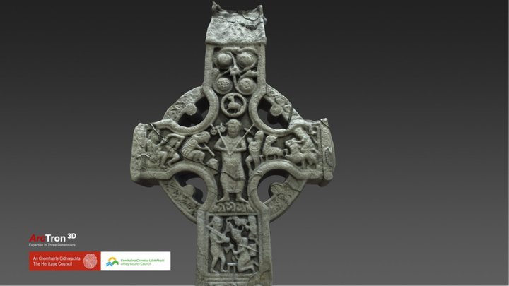Durrow High Cross (OF009-005010-) Labelled 3D Model