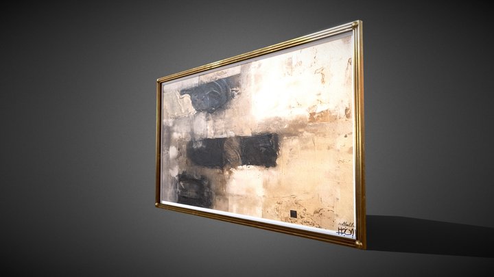 Framed Canvas Wall Painting 3D Model