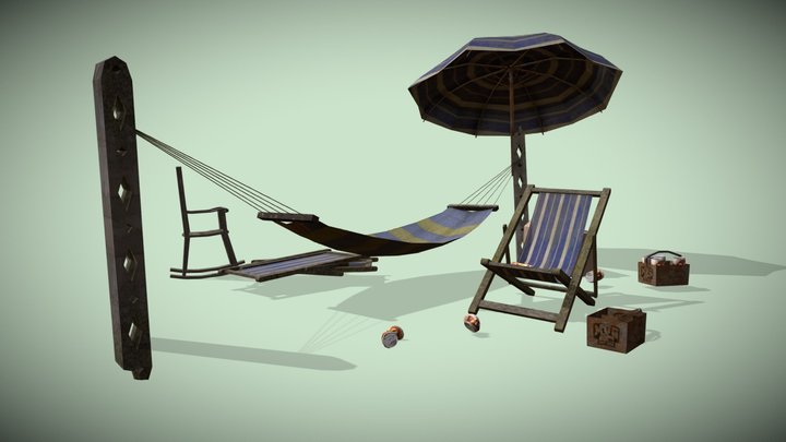 Forest Camp Props 3D Model