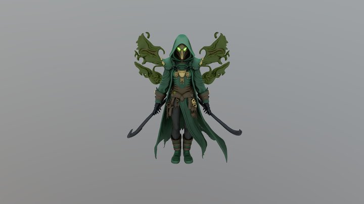 dark mage/assassin champion green worrior 3D Model