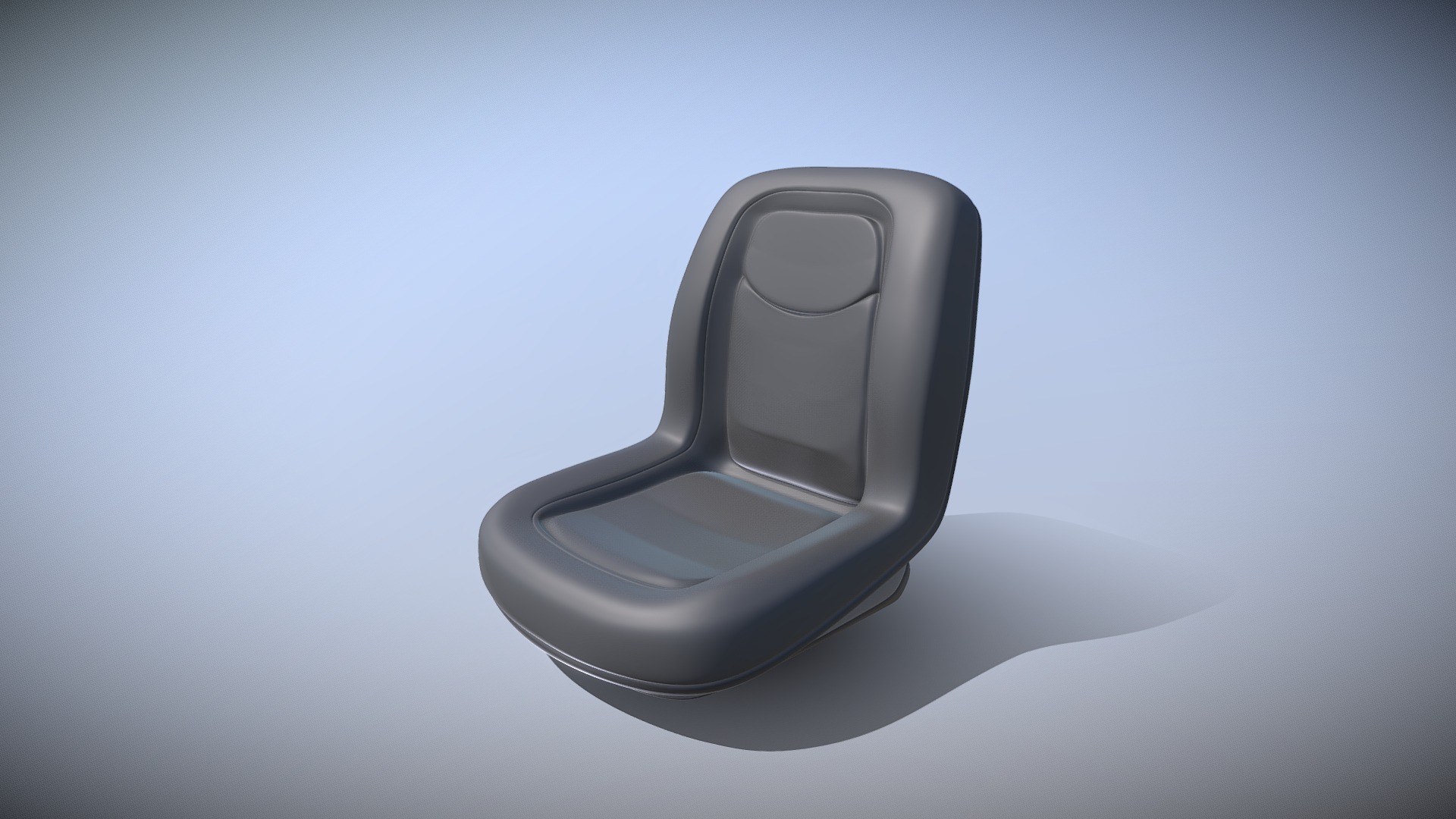 3D model Excavator Seat (High-Poly Version) - This is a 3D model of the Excavator Seat (High-Poly Version). The 3D model is about a silver and black car.
