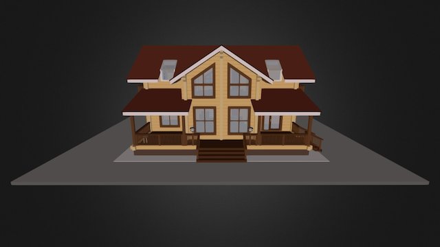 Проект дома из клееного бруса "Кольчугино" 3D Model