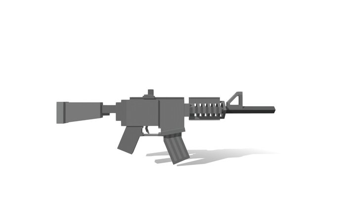 m4a1 with only cubes 3D Model