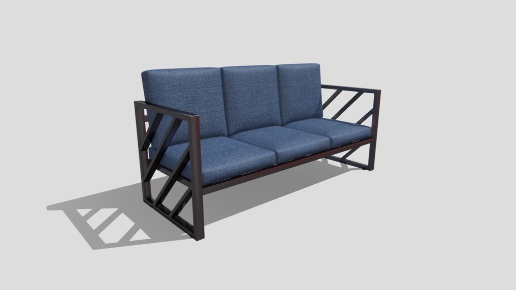 Minimalist Interior Sofa – Fabric & Metal