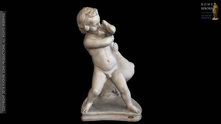 3D rendering of Boy Strangling A Goose