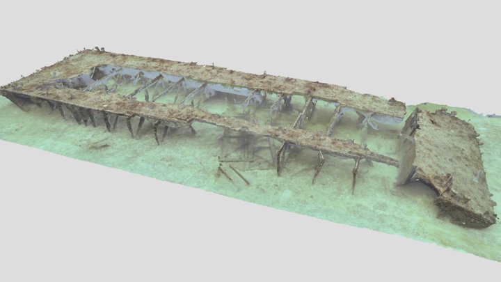 Delta Shoal Barge Wreck 3D Model