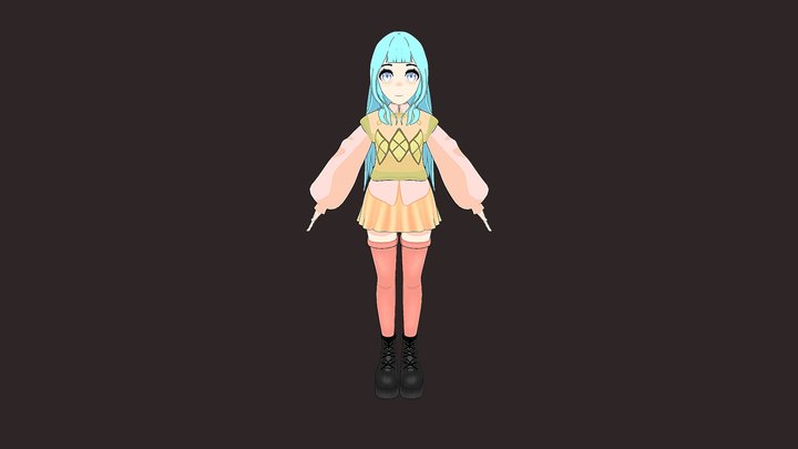 stylized girl 3D Model