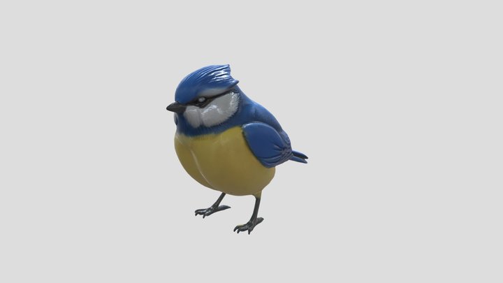 blue tit statue 3D Model