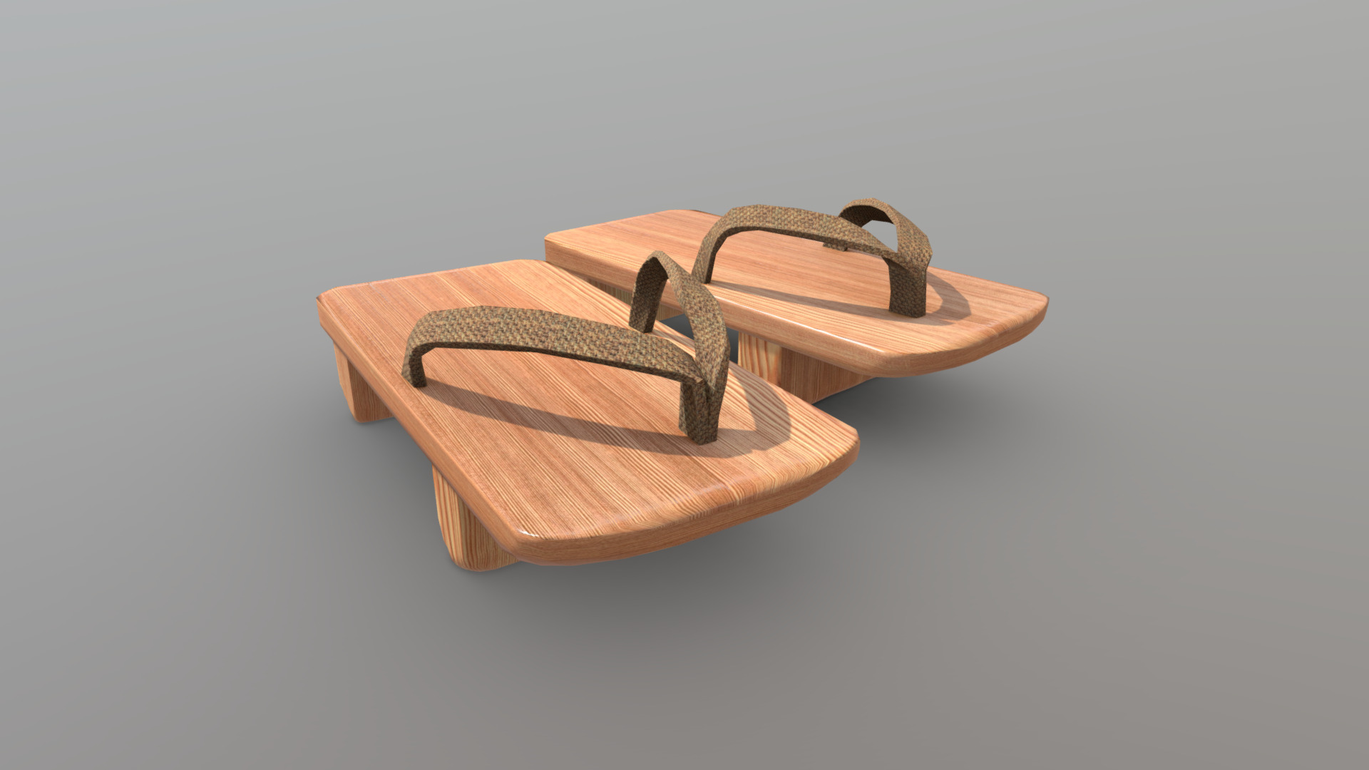 3D model Geta - This is a 3D model of the Geta. The 3D model is about a pair of sandals.