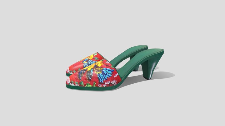 Slipper_Red and Green 3D Model