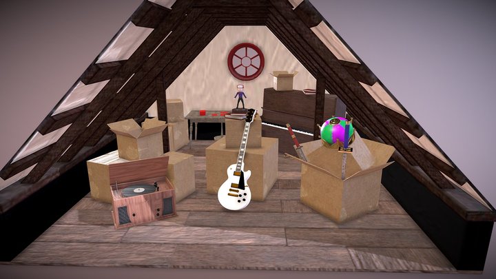 Lost Treasure Attic Scene 3D Model