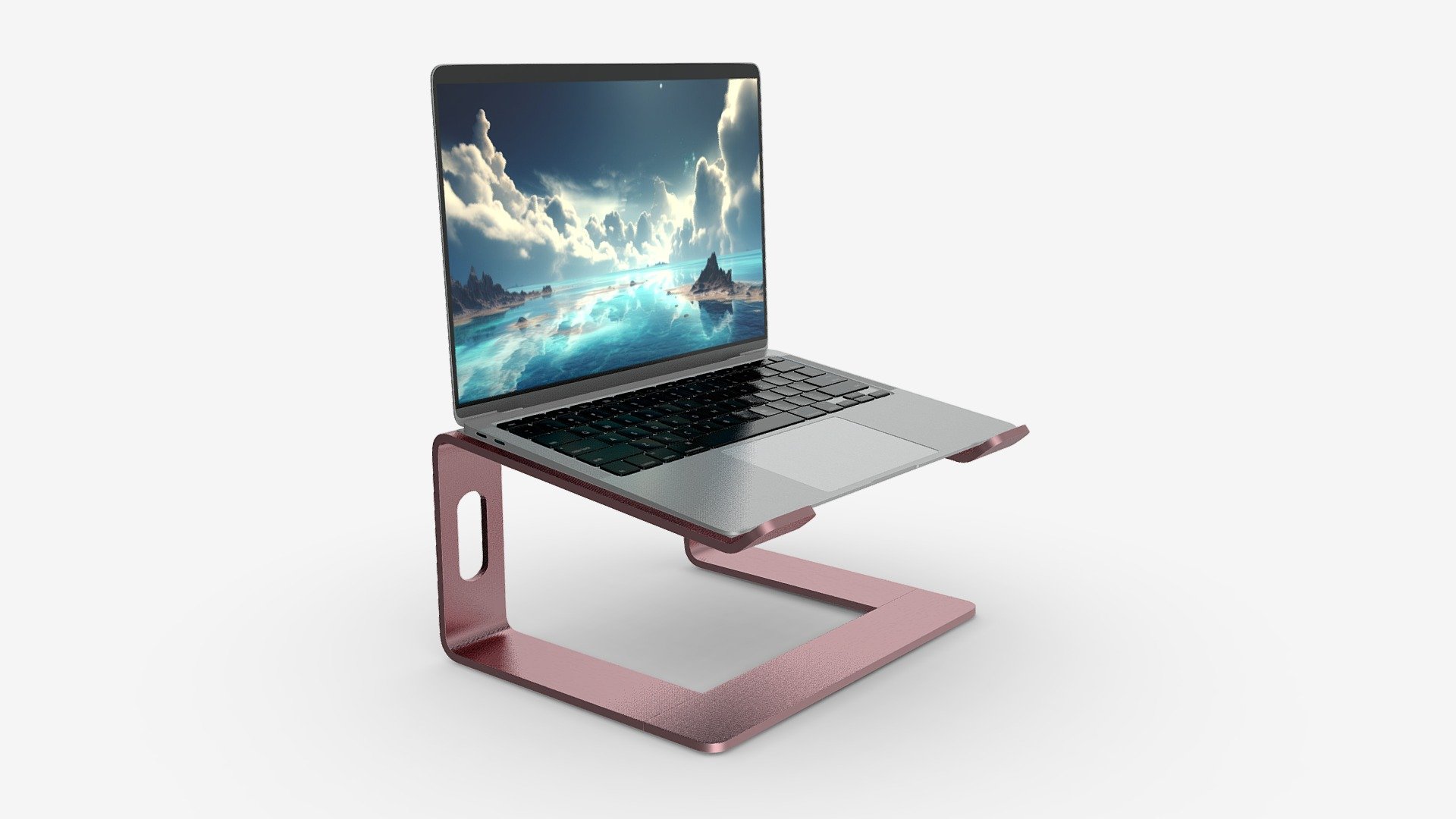 Laptop Notebook on Aluminum Riser Stand - Buy Royalty Free 3D model by ...