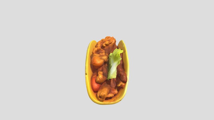 crunchy taco with meat and lettuce 3D Model