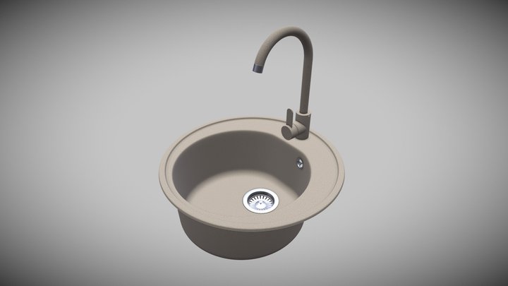 kitchen sink LUNA 510_gray 3D Model