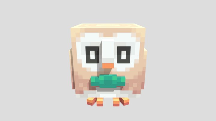 Lowpoly Rowlet 3D Model