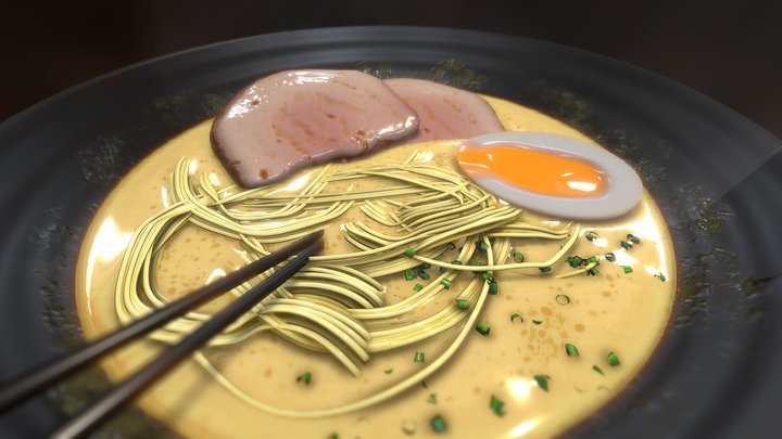 Pork Belly Tonkotsu Ramen 3D Model