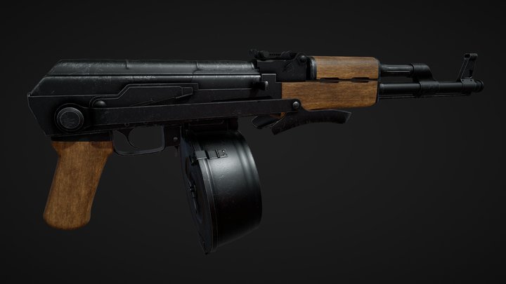 AK-47 Drum magazine 3D Model