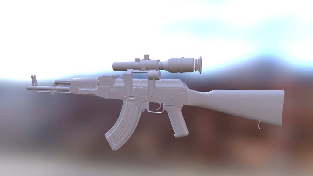 AKM with PSO -1 scope - 3D model by StanPiotr [201da37] - Sketchfab