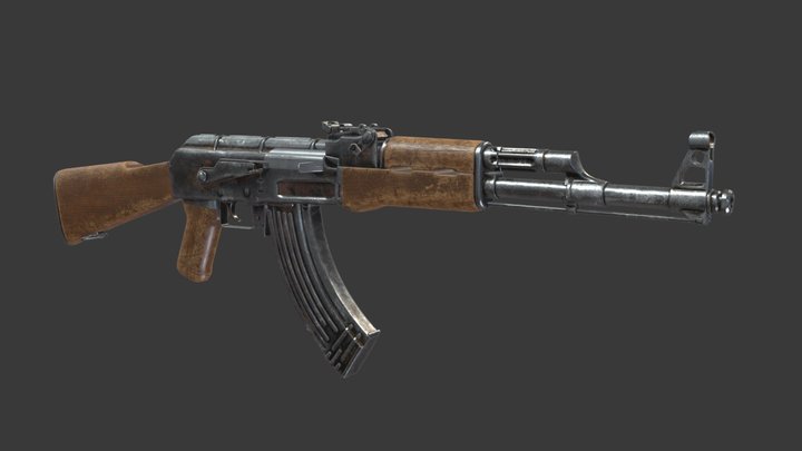 AK47_by Thieres Machado 3D Model