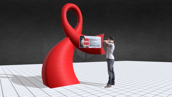 Giant Red Ribbon 3D Model