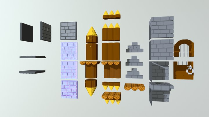 Claw Voxel tiles 3D Model