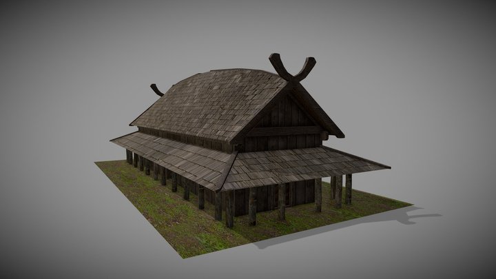 Casa Viking (Longhouse) - Textura 3D Model
