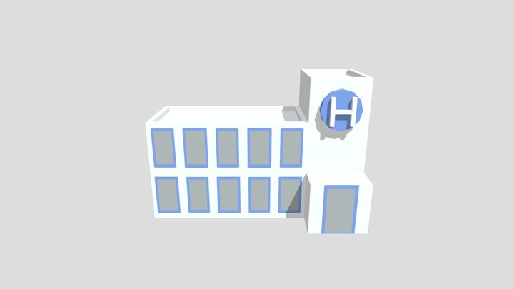 Low Poly Hospital Model 3D Model