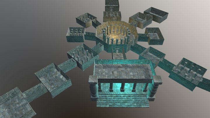 Dungeon II (High-Resolution Stone Relief) 3D Model