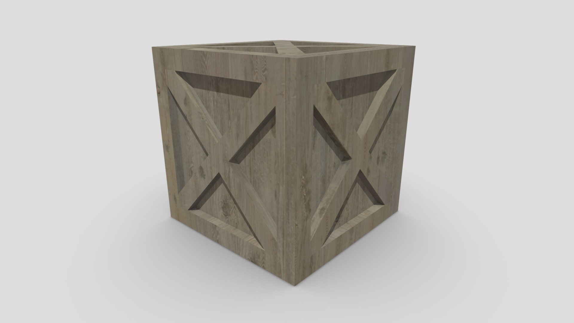 Low Poly Wooden Crate 2