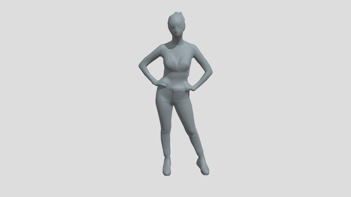 Lowpoly Female Standing – Gratis 3D-model STL
