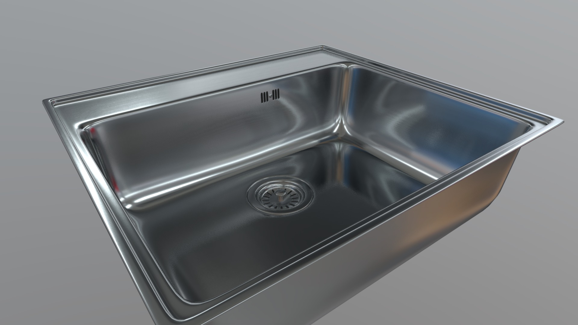 3D model Kitchen Sink - This is a 3D model of the Kitchen Sink. The 3D model is about a silver cell phone.