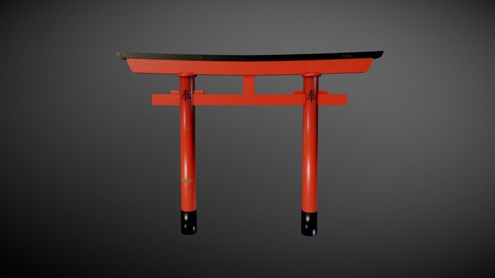 Japanese Torii Gate 3D Model