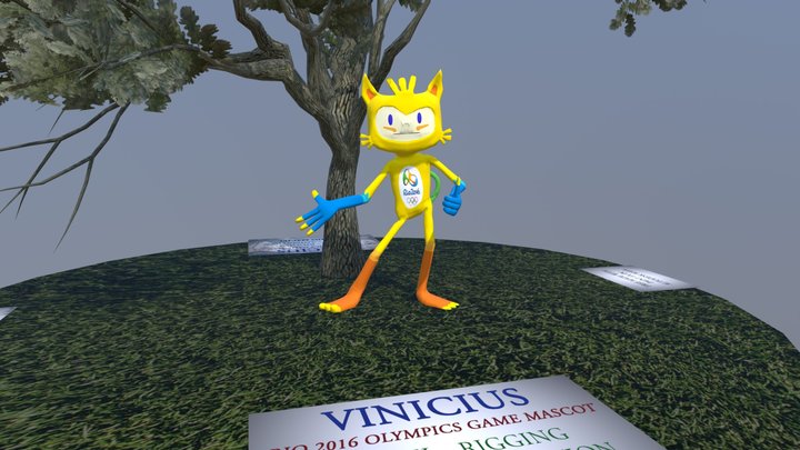 Vinicius - Rio 2016 Mascot High Poly (59 Mb) 3D Model