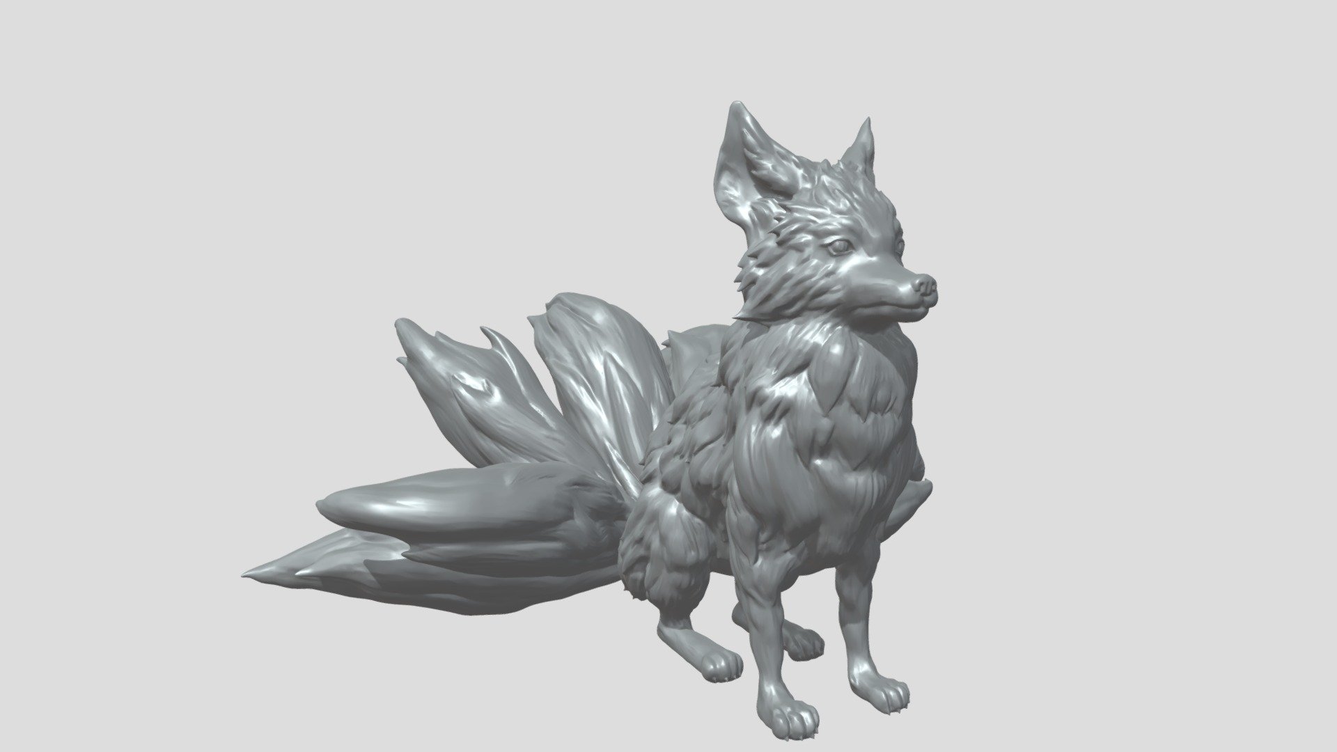 Nine-tailed fox - 3D model by wmdj93081 [202834f] - Sketchfab