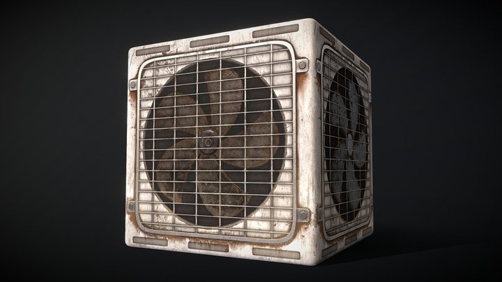 Rusty air conditioner - PBR material 3D Model