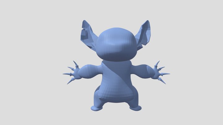 Stitch CharacterCODER-CH- diseño 3D- clase 4 3D Model