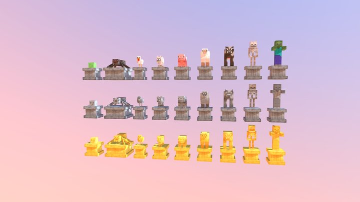 Mob statue pack vol1 3D Model