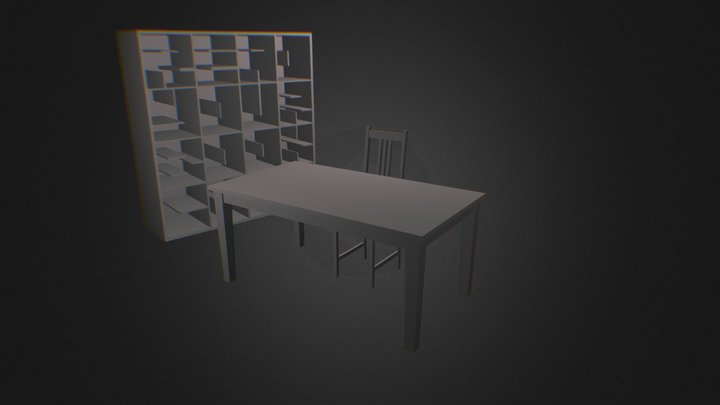 Silla y coso para libros ∩( ・ω・)∩ 3D Model