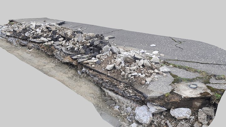 Crushed asphalt and concrete rubble 3D Model