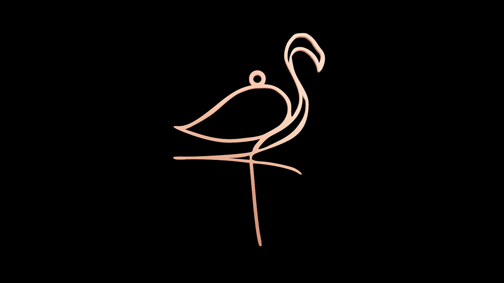 3D model Pink Flamingo pendant - This is a 3D model of the Pink Flamingo pendant. The 3D model is about a drawing of a bird.