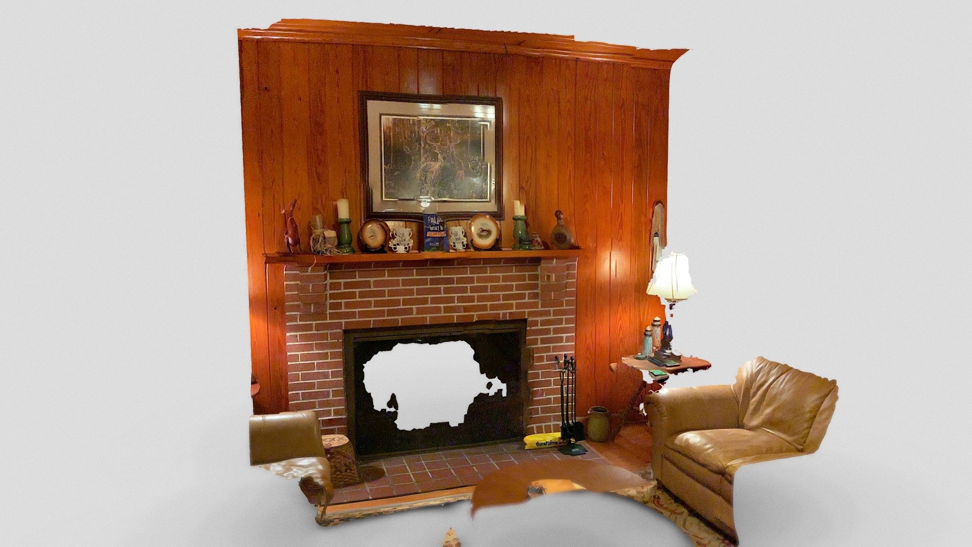 Cabin fireplace