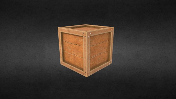 Low poly Wooden box 3D Model