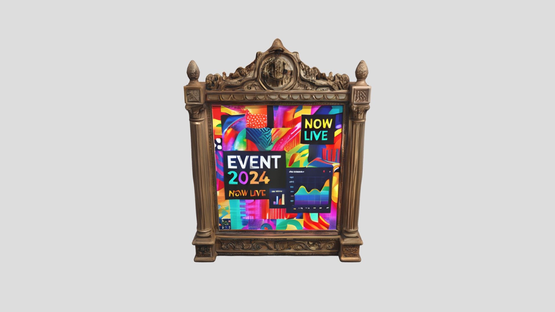 Ornate digital display frame - 3D model by elements1003 [2033d06 ...