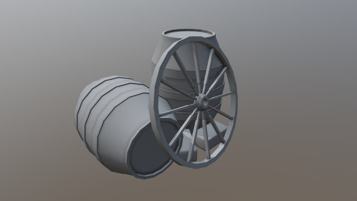 Medieval Barrel 3D Model