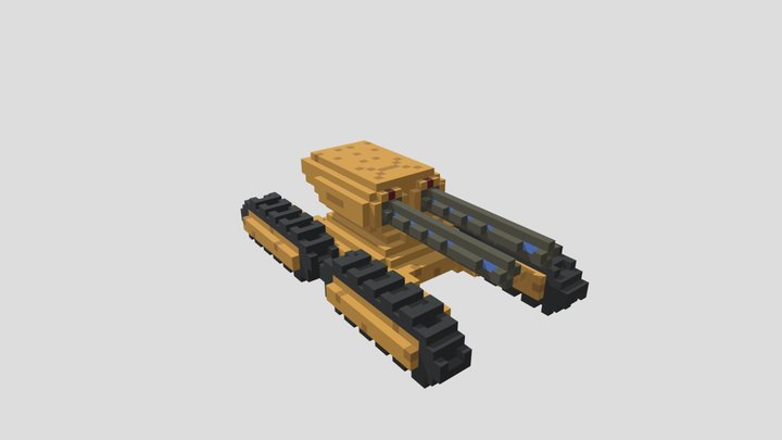 Voxel Tank Destroyer 3D Model