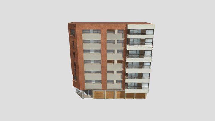 Multi-story brick apartment building.